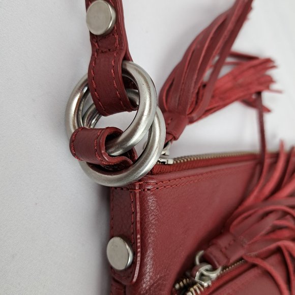 Hadaki Katy's Xbody Deep Red Leather Crossbody Bag - Picture 4 of 16